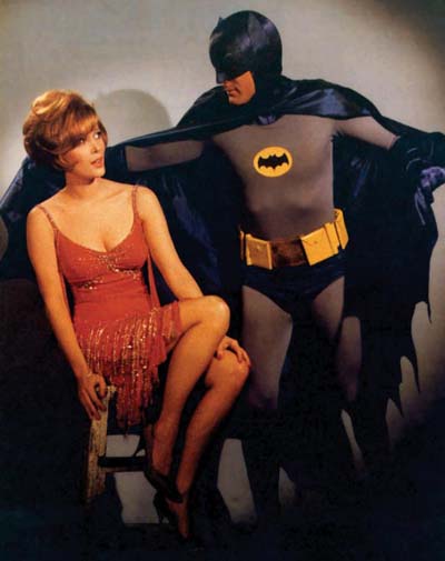 Jill St. John, left, with Adam West as Batman
